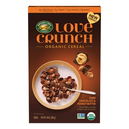 Natures Path Love Crunch Dark Chocolate & Peanut Butter Cereal 10 oz., PK6 18101U